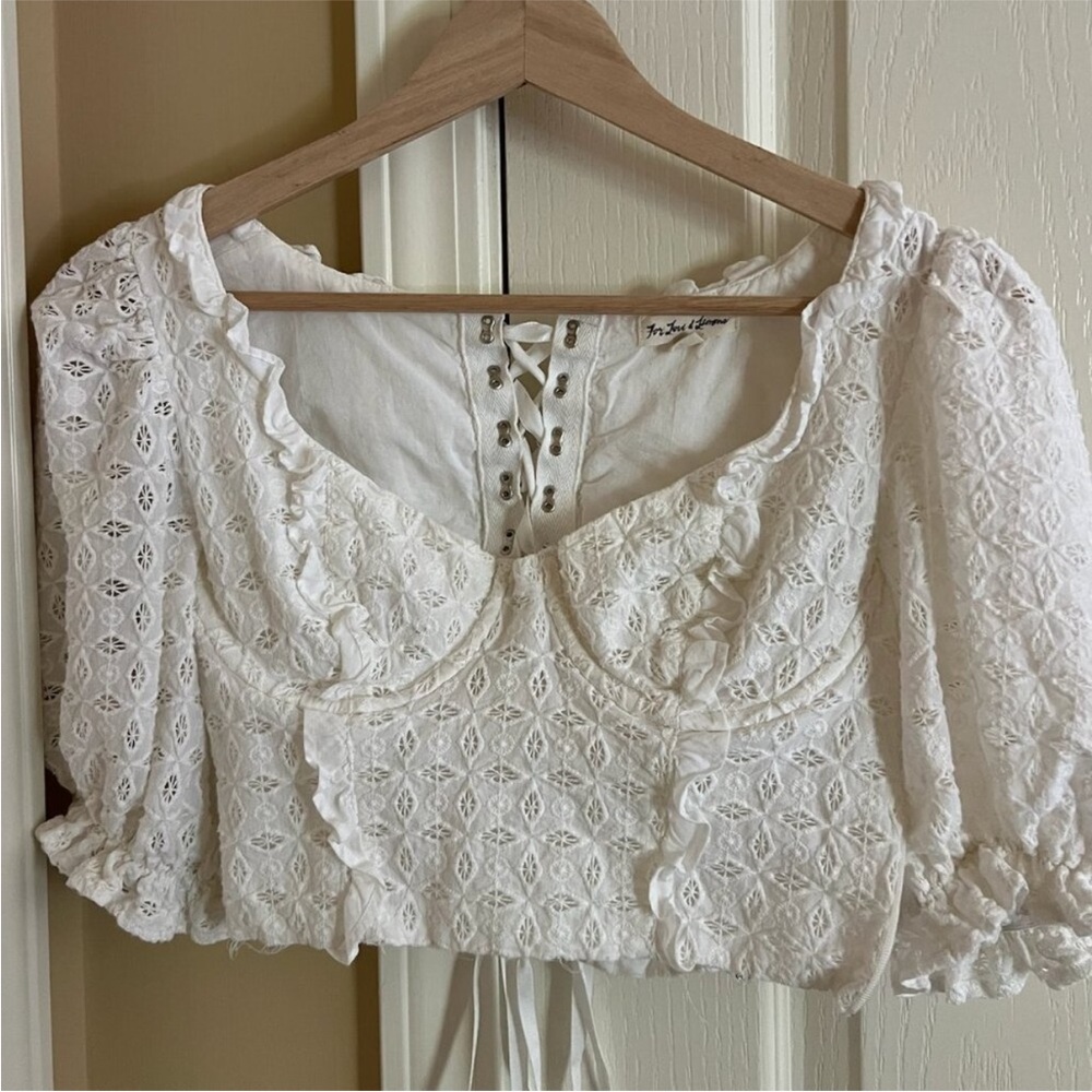 For Love and Lemons-White Lace Women's Top